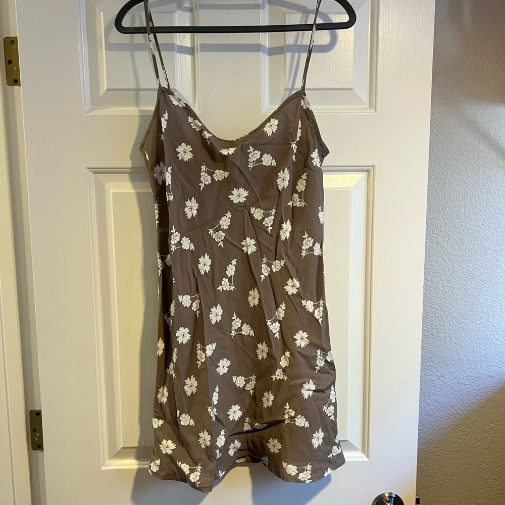 Flynn Skye Brown Dress with Cream Floral Design